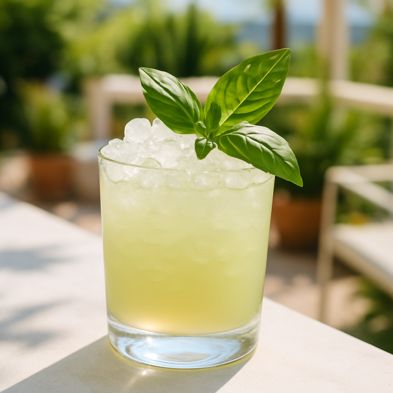 Ouzo Basil Smash cocktail recipe